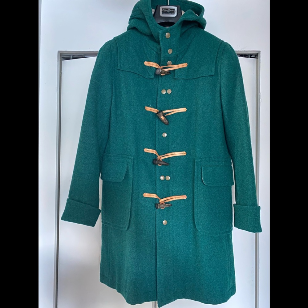 Efilevol(Japanese Brand) green duffle coat  Ref: gloverall invertere orvis